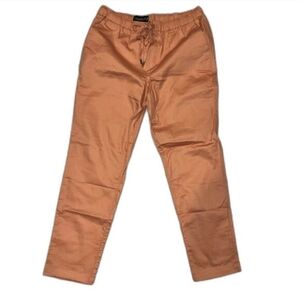 Wildfang Essential Drawstring Pant Orange Cotton Utility Trousers Size XLarge